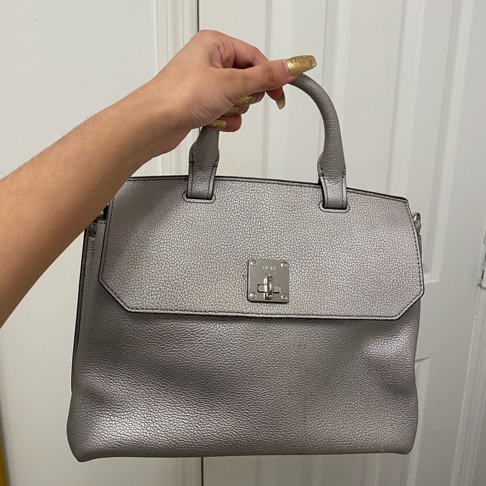 MCM MONOCHROME SILVER HANDBAG